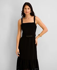 Kensie Women's Soft Touch Gab Square Neck Dress