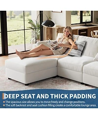 Gaomon Modular Sectional Sofa L-Shaped Couch with Movable Ottoman- Convertible Chenille Sofa