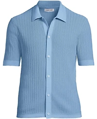 Lands' End Men's Short Sleeve Lightweight Button Through Polo Shirts