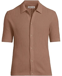 Lands' End Men's Short Sleeve Lightweight Button Through Polo Shirts