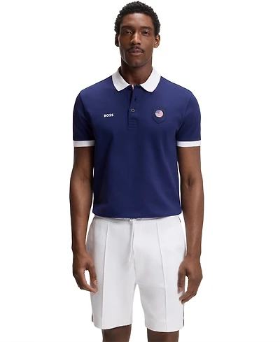 Boss by Hugo Men's Paddy Usa Country Flag Trim Polo Shirt