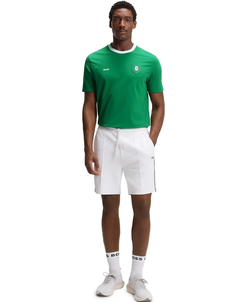 Boss by Hugo Men's Stretch-Cotton Mexico Country Flag Logo T-Shirt