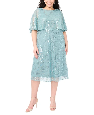 Msk Plus Embellished Crewneck Midi Dress
