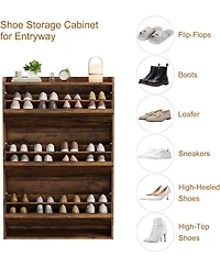 Homfan Shoe Cabinet with 3 Flip Drawers, Hidden Shoe Storage Organizer for Entryway, Shoe Rack with Adjustable Shelf