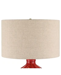 360 Lighting Gordy 20 1/2" High Small Mid Century Modern Accent Table Lamp Red Ceramic Single Living Room Bedroom Colors May Vary