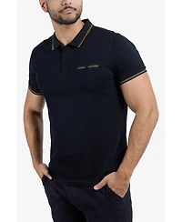 X-Ray Men's Polo with Jacquard Rib and Chest Pocket Shirt