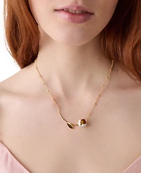 kate spade new york Golden Bloom Cubic Zirconia Bar Pendant Necklace