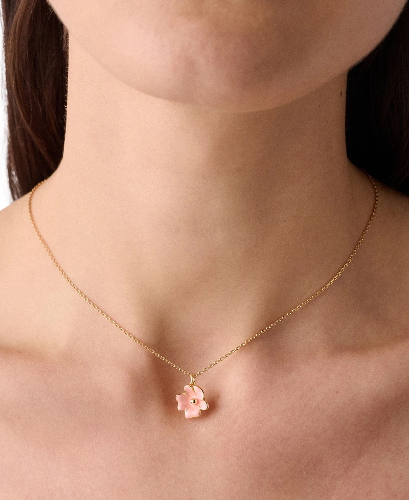 kate spade new york Golden Bloom Cubic Zirconia Flower Pendant Necklace