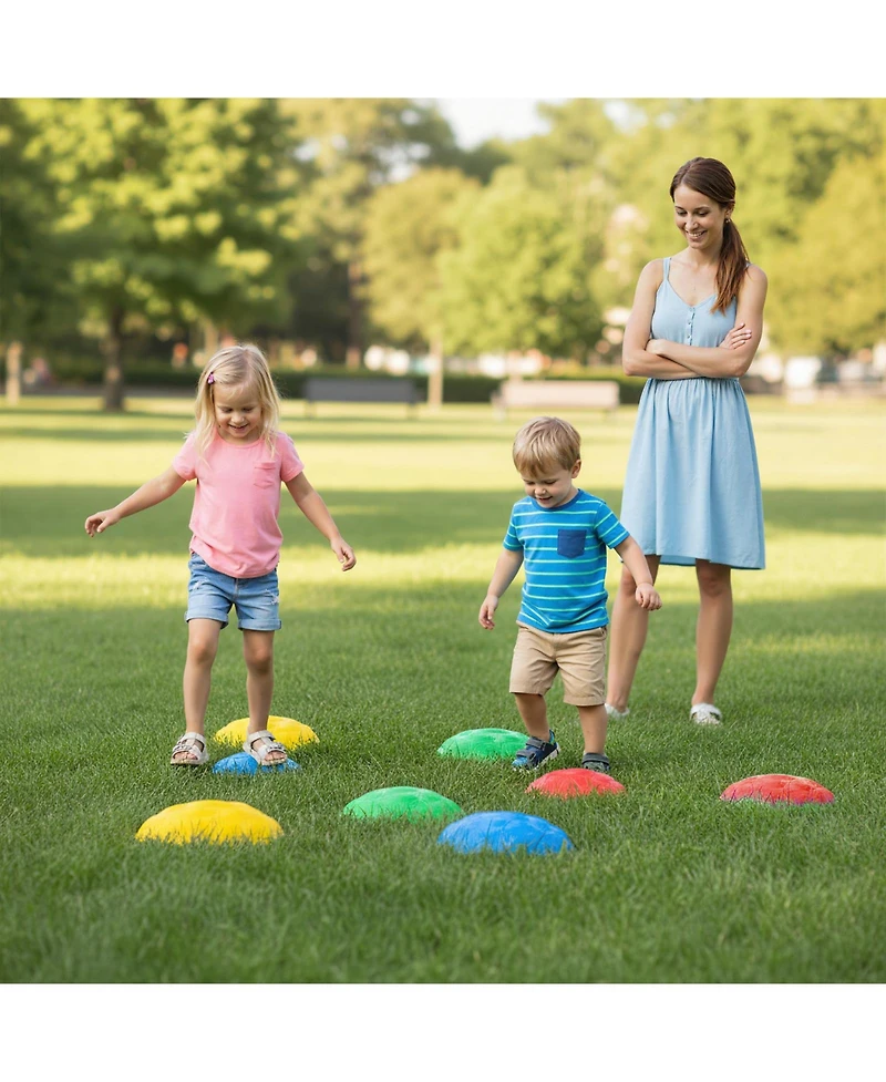 Slickblue Stepping Stones for Kids 8 Pcs Non-Slip Toddler Stepping Stones Balance Sensory Toys