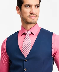 Tayion Collection Men's Classic-Fit Navy Suit Separate Vest