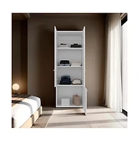 Flynama Armoire 66.9 Inch High 3 Doors 3 Shelves Bedroom Storage Cabinet with Spacious Internal Shelving
