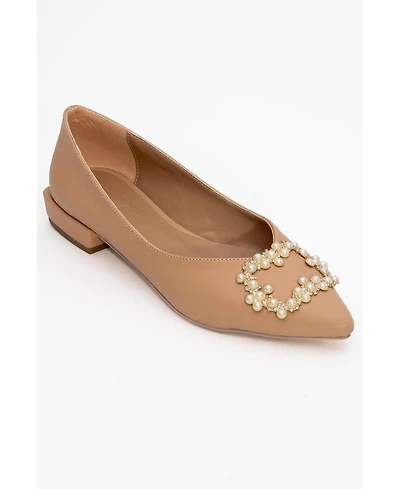 Prologue Shoes Women's Ghent Pearl Embellished Ballet Flat