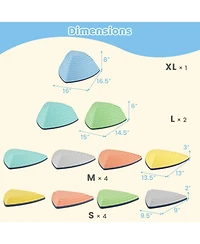 Slickblue Balance Stepping Stones for Kids Non Slip Set of 11 with Bag