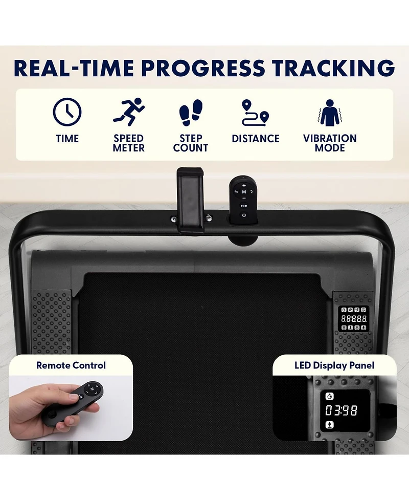Squatz 2-in-1 Walking Pad with Vibration Plates and Remote Control (SQWPVH15BK)