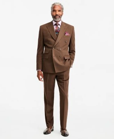 Tayion Collection Mens Classic Fit Medium Brown Suit Separates