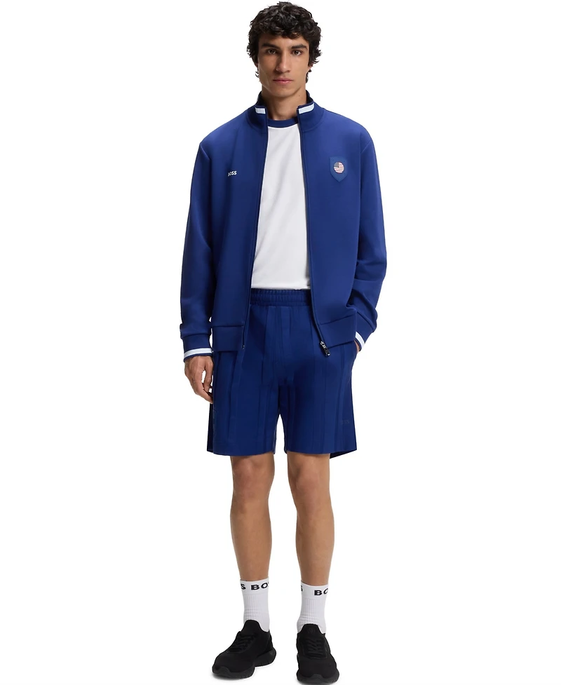 Boss by Hugo Men's Stretch-Cotton Usa Country Flag Logo T-Shirt