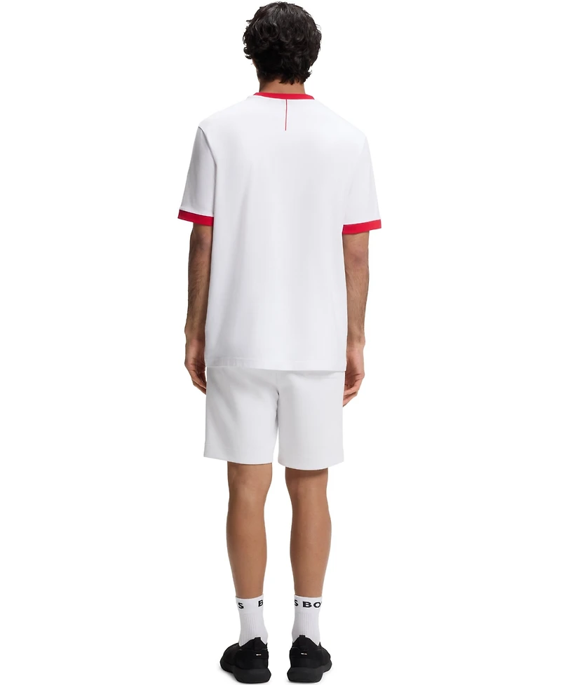 Boss by Hugo Men's Stretch-Cotton England Country Flag Logo T-Shirt