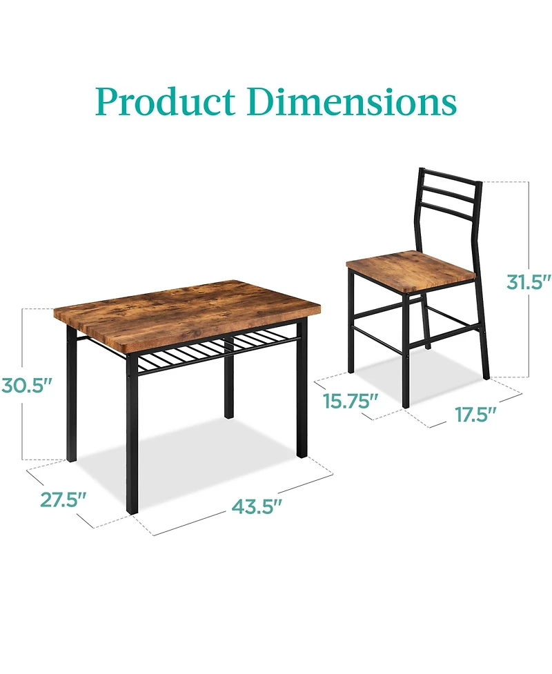 Best Choice Products 5-Piece Modern Dining Set, Kitchen Table W/ 4 Matching Chairs and Storage Rack