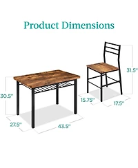 Best Choice Products 5-Piece Modern Dining Set, Kitchen Table W/ 4 Matching Chairs and Storage Rack
