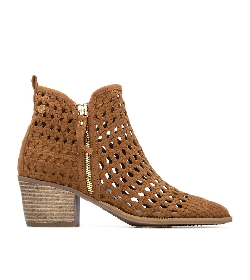 Xti Women's Block Heel Braided Style Ankle Booties