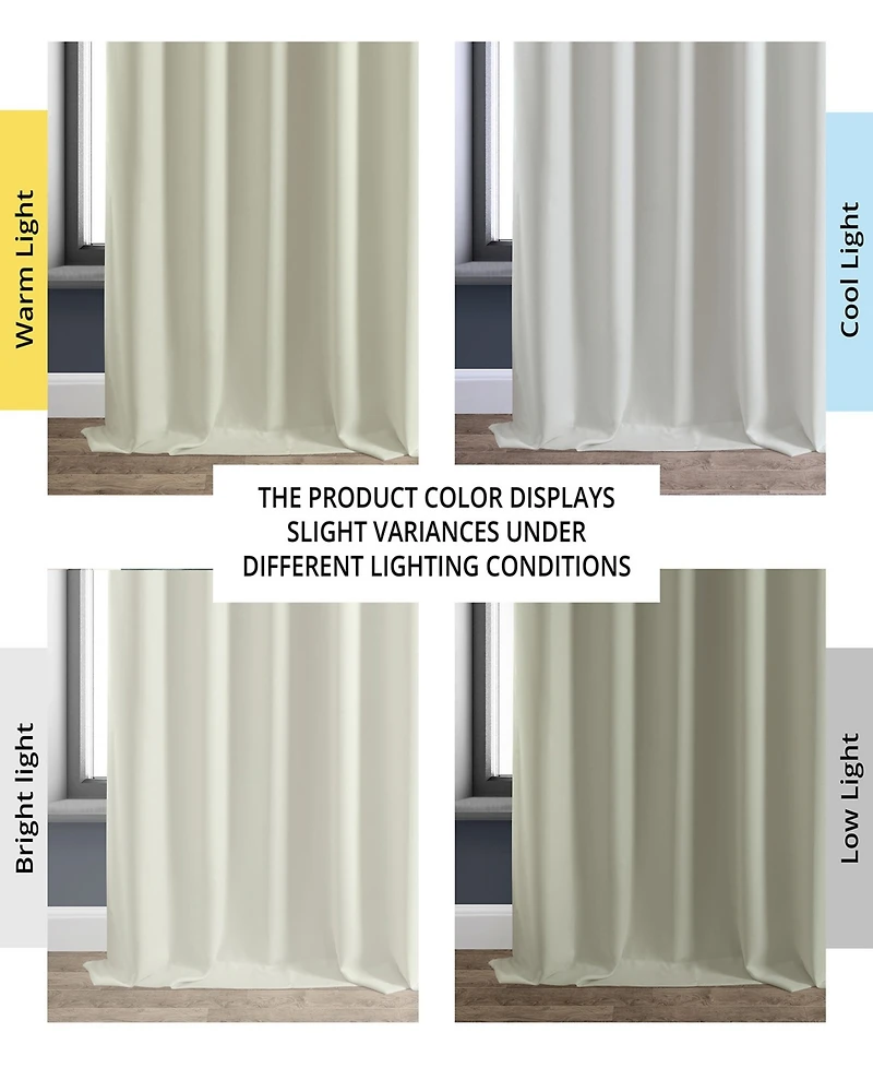 Half Price Drapes Excursion Ivory Faux Linen Hotel Blackout Curtain