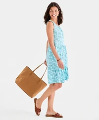 Style & Co Women's Printed Sleeveless Tiered Dress, Macy's Exclusive