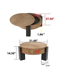 Rainsken 31.5'' Round Coffee Table with Hidden Storage