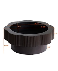 Rainsken Flower Shaped Coffee Table, 31.5" Modern Wood Center Table with Storage for Living Room