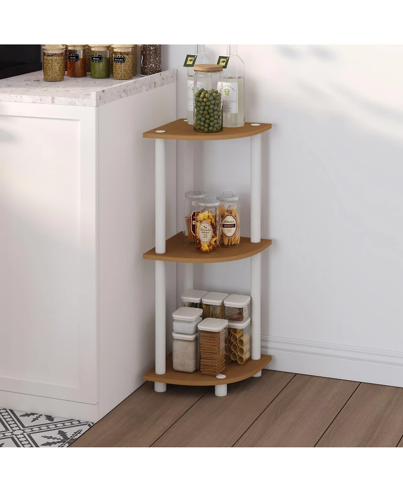 Homlux 3 Tier Decorative Corner Bookshelf Display Rack