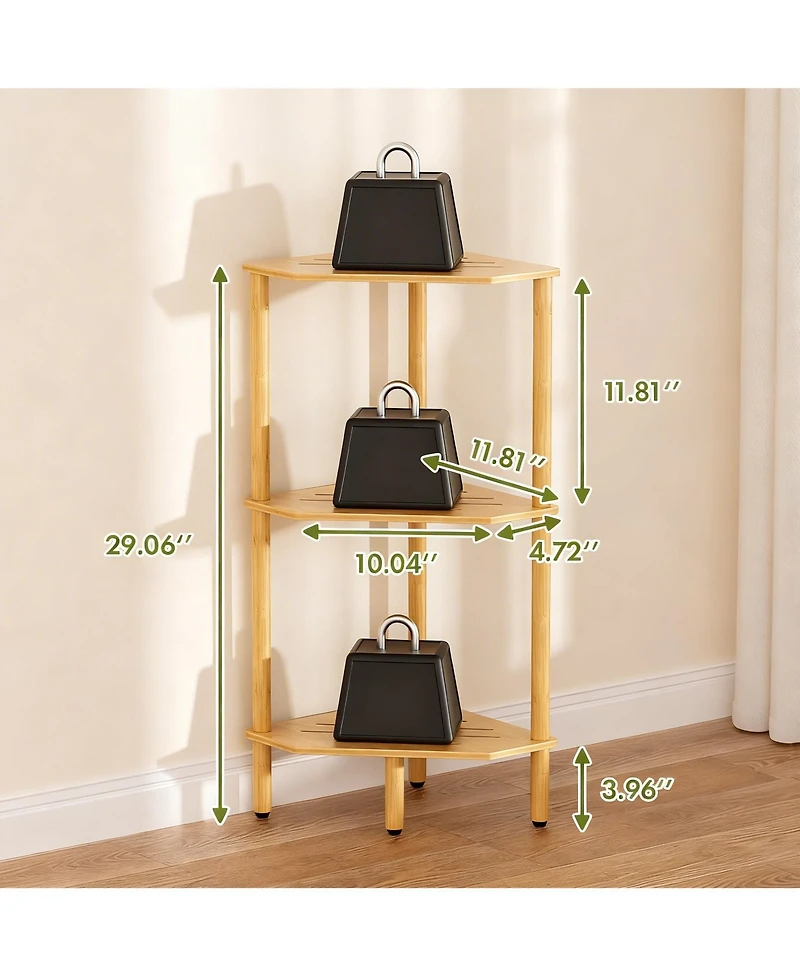 Yigii Corner Shelf Stand Storage Organizer for Bathroom Kitchen Bedroom