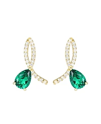 Macy's Lab Grown Ruby (1-3/4 ct. t.w.) & White Sapphire (1/3 Earrings 14k Gold Over Sterling Silver (Also Available