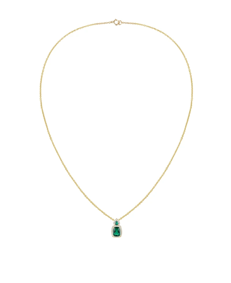 Macy's Amethyst (1-3/8 ct. t.w.) & Lab Grown White Sapphire (1/5 Pendant Necklace 14k Gold Over Sterling Silver (Also Available