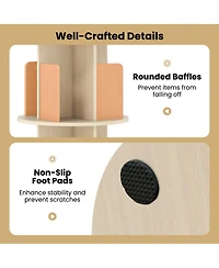 Slickblue 5-Tier Rotating Bookshelf 360degree(s) Display Rack with Dividers and Anti-falling