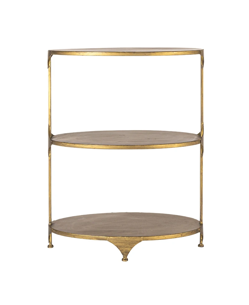 Storied Home 24" Metal Oval Shaped 3-Tier Shelf