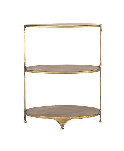 Storied Home 24" Metal Oval Shaped 3-Tier Shelf
