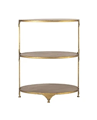 Storied Home 24" Metal Oval Shaped 3-Tier Shelf