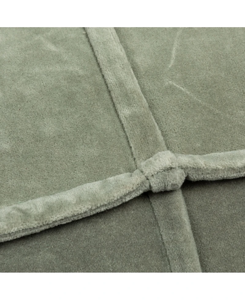 Storied Home Square 24" Cotton Pouf with Piped Detail