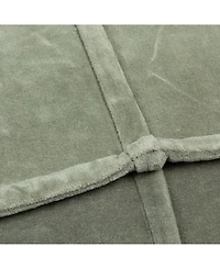 Storied Home Square 24" Cotton Pouf with Piped Detail