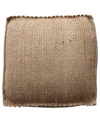 Storied Home Handwoven 24" Jute Pouf with Flanged Edges