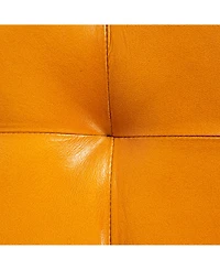 Storied Home 49" Mango Wood and Goat Leather Bench