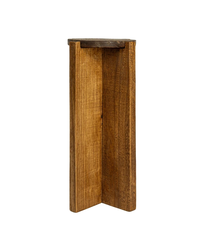 Storied Home 9" Paulownia Wood Round Accent Table