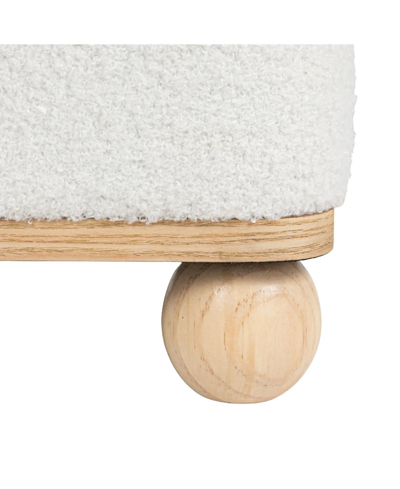 Storied Home 16" Upholstered Square Boucle Ottoman