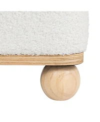 Storied Home 16" Upholstered Square Boucle Ottoman