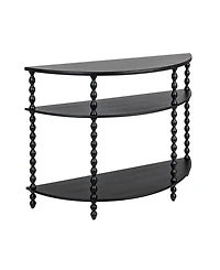 Storied Home 47" Wood 3-Tier Curved Accent Table with Beveled Shelves and Doweled Legs