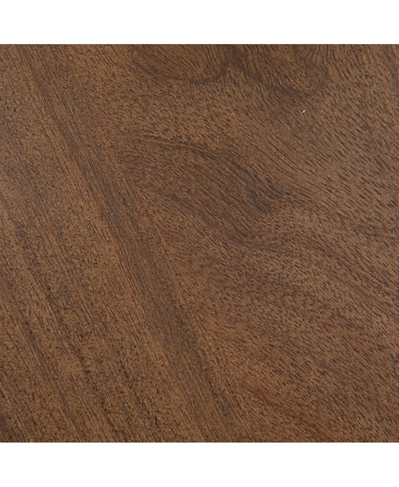 Storied Home 30" Mango Wood Round Bulbed Pedestal Coffee Table