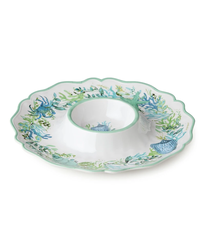 Certified International Sea Glass Chip-and-Dip Tray and Rectangular Platter, 2-Pc. Set