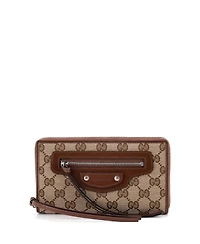 Pre-Owned Balenciaga Long x Gucci The Hacker Project Neo Classic Zip Wallet Gg Canvas