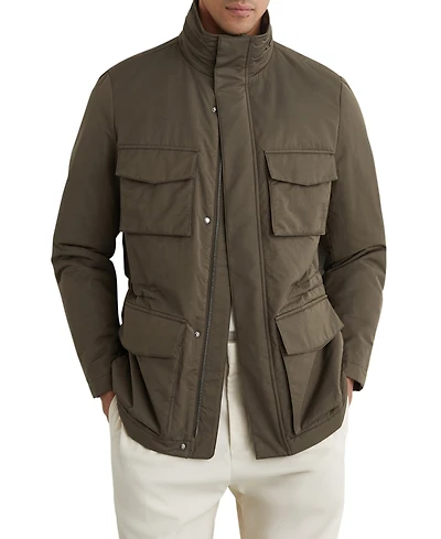 Reiss Men's Cotton-Blend Padded Four-Pocket Jacket