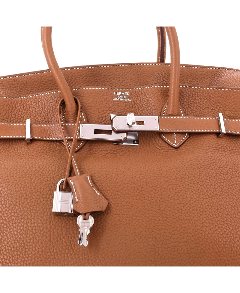 Pre-Owned Hermes Birkin Handbag Clemence with Palladium Hardware