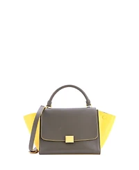 Pre-Owned Celine Small Bicolor Trapeze Bag Leather